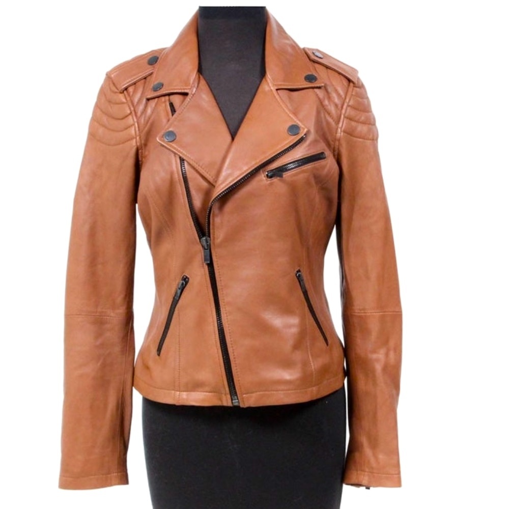 William Rast Target Cognac Brown Leather Jacket